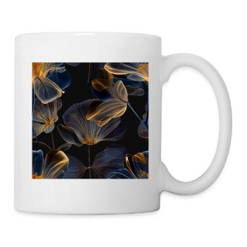 Transparente Goldblumen - Tasse - Weiß - Rechts