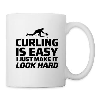 Curling Sweeping Fan Winter Ice Sport Curler Drôle - Mug blanc - blanc - Droite