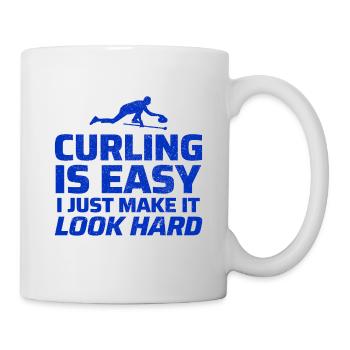 Curling Sweeping Fan Winter Ice Sport Curler Funny - Mug - white - Right