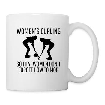 Curling Kehrfächer Winter Eissport Curler Lustig - Tasse - Weiß - Rechts