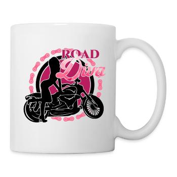 road diva girl motorcycle ride fast motorcycles toure - Mug - white - Right