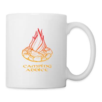 Campfire camper addict sketchy art - Mug - white - Right