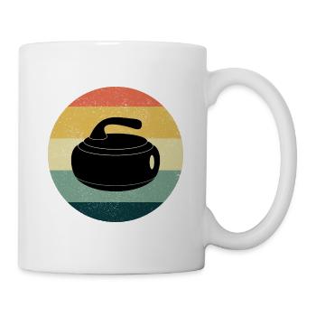 Curling Sweeping Winter Ice Sport Retro Vintage - Mug - white - Right