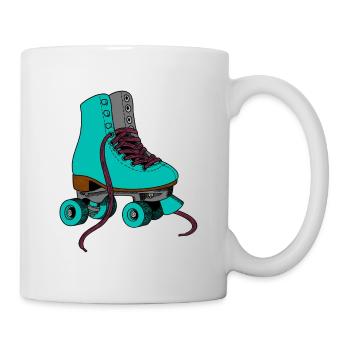 Patins à roulettes des années 80 roller derby sport - Mug blanc - blanc - Droite