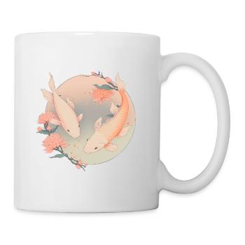 Carpe koi - illustration - Mug blanc - blanc - Droite