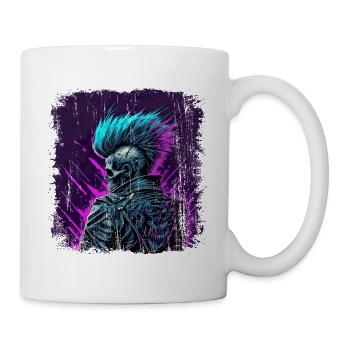 Synthwave Zombie Skull - Mug blanc - blanc - Droite