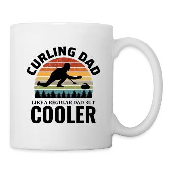 Curling Balai Sports de glace d’hiver Papa Fête des pères - Mug blanc - blanc - Droite