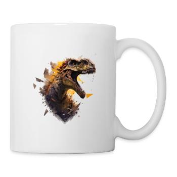 cool dino breaking through a wall - Mug - white - Right