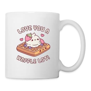 Gaufre mignonne Love You A Waffle Lot Valentines - Mug blanc - blanc - Droite