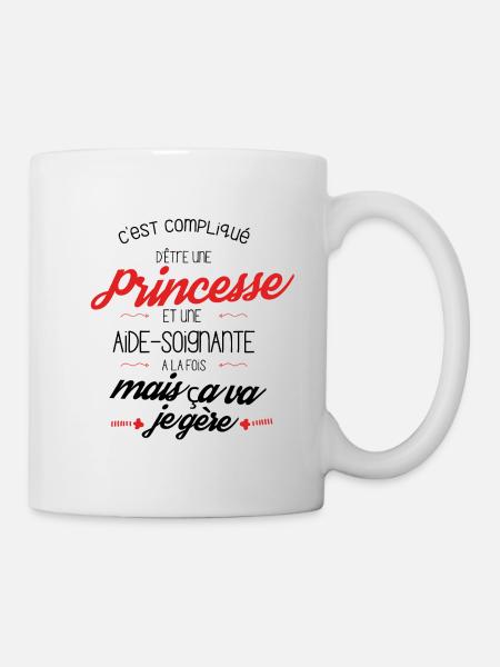 T-shirt Princesse Aide Soignante - Mug blanc - blanc