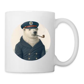 Vieux phoque à fourrure - ours polaire avec pipe - Mug blanc - blanc - Droite