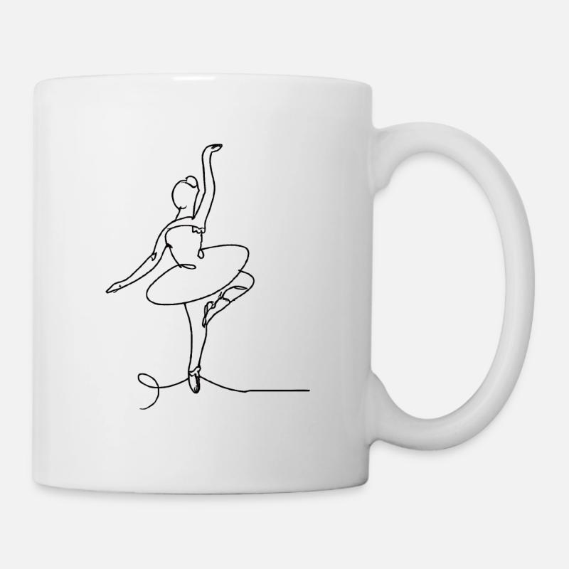 Ballerina One line drawing - Tasse - Weiß