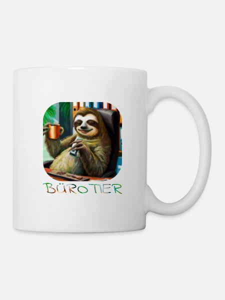 BÜROTIER - Faultier im Büro - Tasse - Weiß
