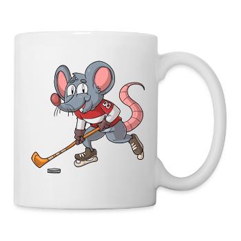 Hockey Maus / Eishockey Maus - Tasse - Weiß - Rechts