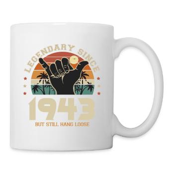 birthday born in 1943 Cool surf gift 80 years - Mug - white - Right