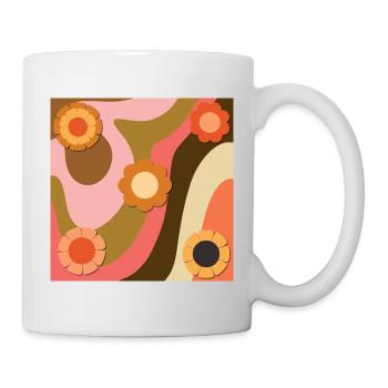 Retro flower swirl - Mug - white - Right