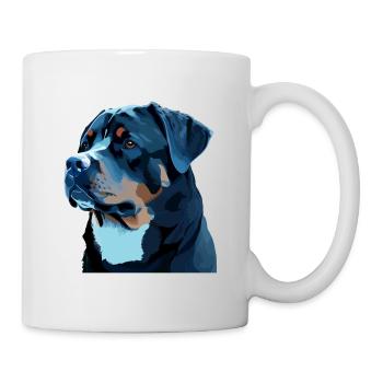 Cute Rottweiler Dog Breed Head Cartoon - Mug - white - Right