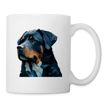 Cute Rottweiler Dog Breed Head Cartoon - Mug - white - Right