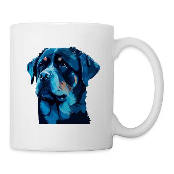 Mignon Rottweiler Dog Breed Head Cartoon - Mug blanc - blanc - Droite