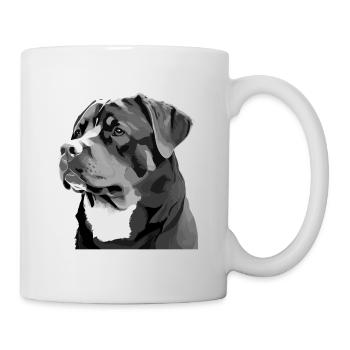 Mignon Rottweiler Dog Breed Head Cartoon - Mug blanc - blanc - Droite