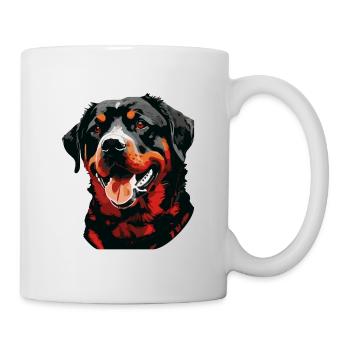 Mignon Rottweiler Dog Breed Head Cartoon - Mug blanc - blanc - Droite