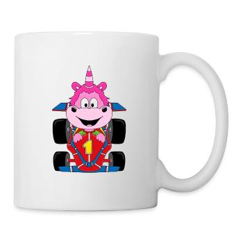 EINHORN - RENNFAHRER - AUTO - AUTORENNEN - SPORT - Tasse - Weiß - Rechts