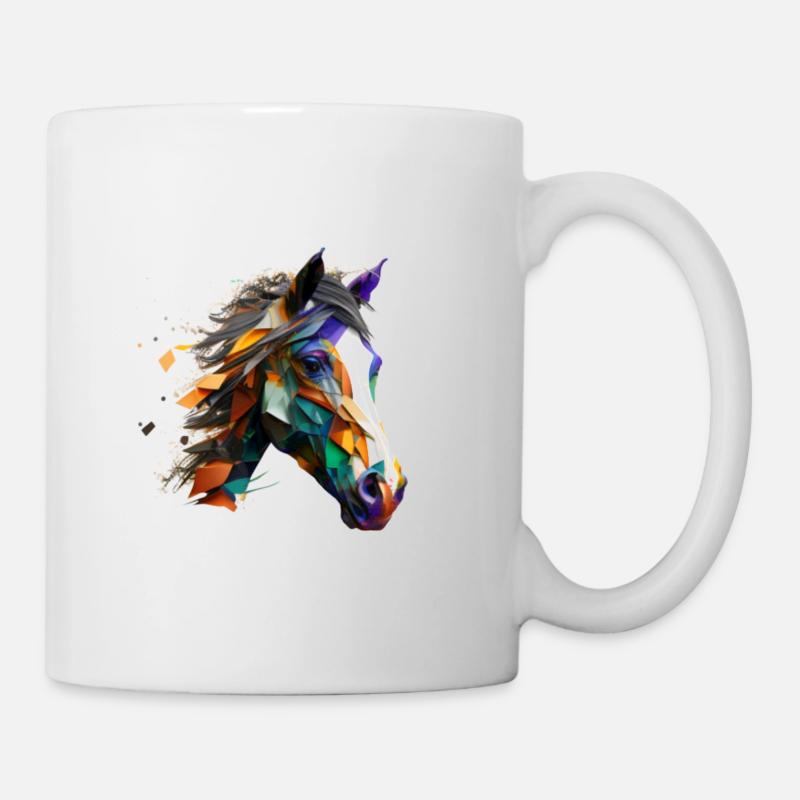 Art de la tête de cheval - Mug blanc - blanc