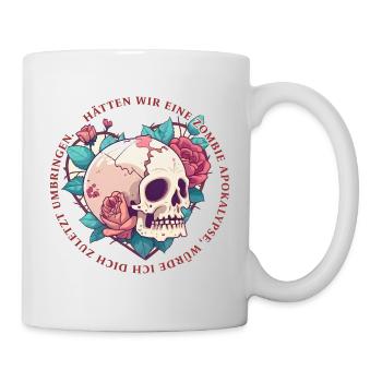 Liebe Paar Zombie Apokalypse skull romantisch - Tasse - Weiß - Rechts