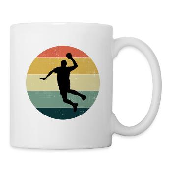 Handballspieler Retro Vintage 80er Jahre Stil Handballer - Tasse - Weiß - Rechts
