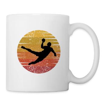 Handballspieler Retro Vintage 80er Jahre Stil Handballer - Tasse - Weiß - Rechts