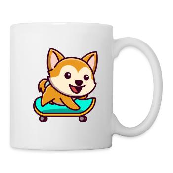 Skateboard Hund Nette Skateboarding Doggy Canine - Tasse - Weiß - Rechts