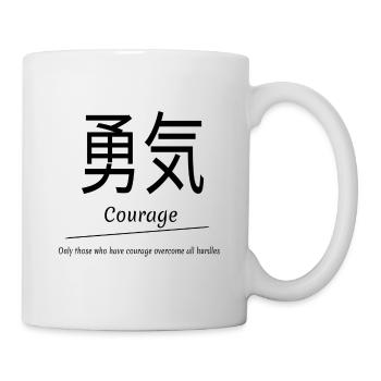 Courage, Courage, caractères japonais, Simple - Mug blanc - blanc - Droite