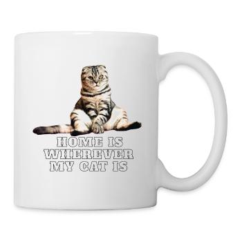 Cat – My home is where my cat is. - Mug - white - Right