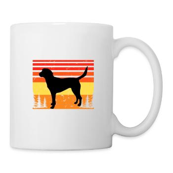 Beagle Harrier Hundeliebhaber Silhouette Vintage Sonnenuntergang - Tasse - Weiß - Rechts