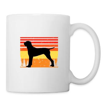Ariege Pointer Hund Lover Silhouette Vintage Sonnenuntergang - Tasse - Weiß - Rechts