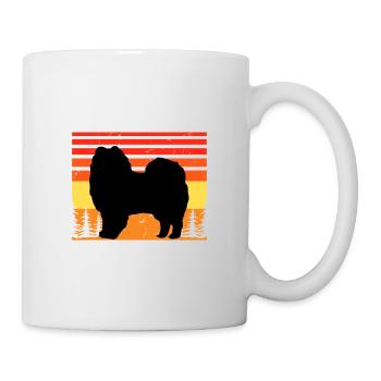 American Eskimo Dog Love Silhouette Vintage Sunset - Mug blanc - blanc - Droite