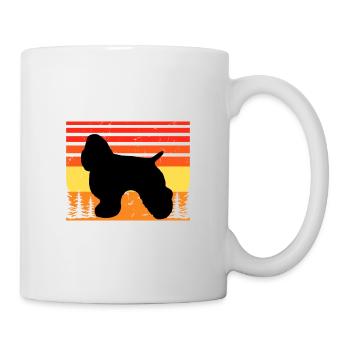 American Cocker Spaniel Dog Silhouette Retro Sun - Mug blanc - blanc - Droite