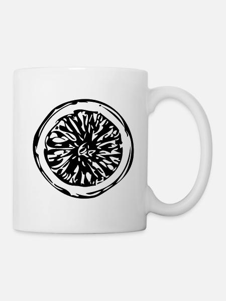 Zitrone – Zitronenscheibe - Tasse - Weiß