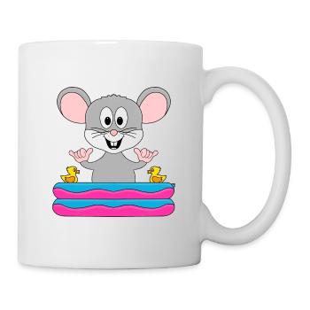 MAUS - POOL - PLANSCHBECKEN - URLAUB - TIER - Tasse - Weiß - Rechts