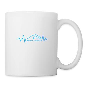 Swim coach heartbeat single line art - Mug - white - Right