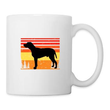 Braque du Bourbonnais Hund Silhouette Retro Sonnenuntergang - Tasse - Weiß - Rechts