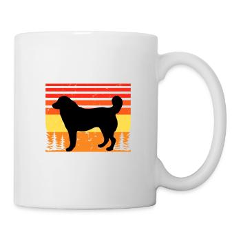 Bucovina Berger Chien Amour Silhouette Rétro Coucher de Soleil - Mug blanc - blanc - Droite