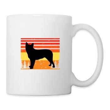 Blue Heeler Dog Lover Silhouette Vintage Sunset - Mug - white - Right
