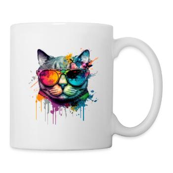 Cool Cheeky Graffiti Cat Maine Coon Persan - Mug blanc - blanc - Droite
