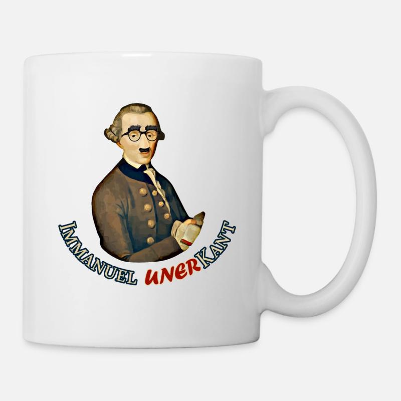Lustiger Philosoph: Immanuel Kant mit Verkleidung - Tasse - Weiß
