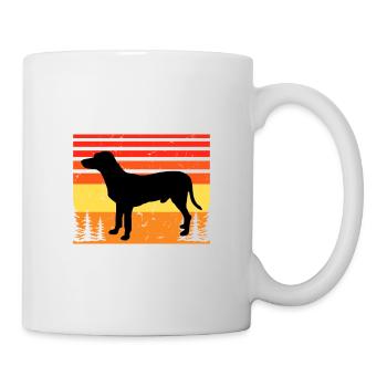 Chien Francais Blanc Et Noir Dog Silhouette Retro - Mug - white - Right