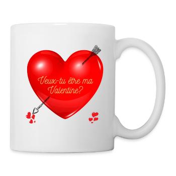 Veux tu être ma Valentine - Mug blanc - blanc - Droite