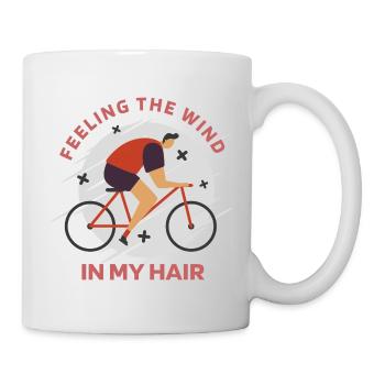 Feeling The Wind In My Hair Retro Biking - Mug - white - Right