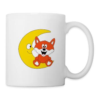 MOND - FUCHS - TIER - TIERISCH - KIND - BABY - Tasse - Weiß - Rechts