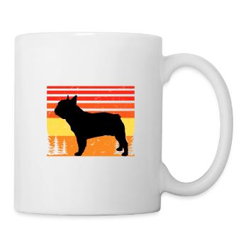 Français Bulldog Dog Lover Silhouette Vintage Sunset - Mug blanc - blanc - Droite